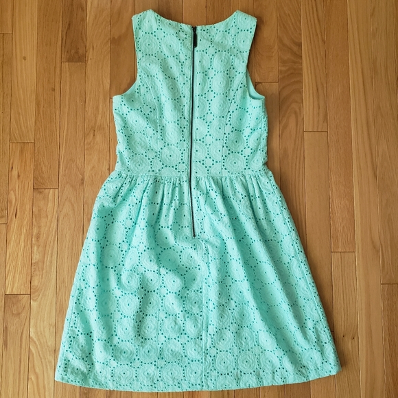 Turquoise Eyelet Lace Dress - Picture 3 of 6